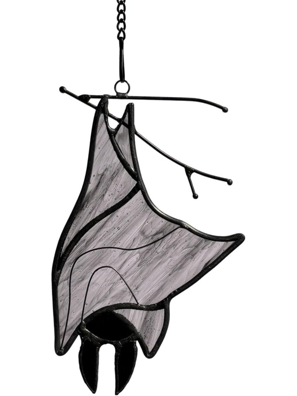 Gothic Bat Stained Glass Window Hanging | Handmade Suncatcher Halloween Decor